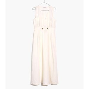 Madewell  Wrap Midi Dress  button-waist ivory Sz 4